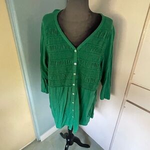 J. Jill Green Women's Button-Up Top xl